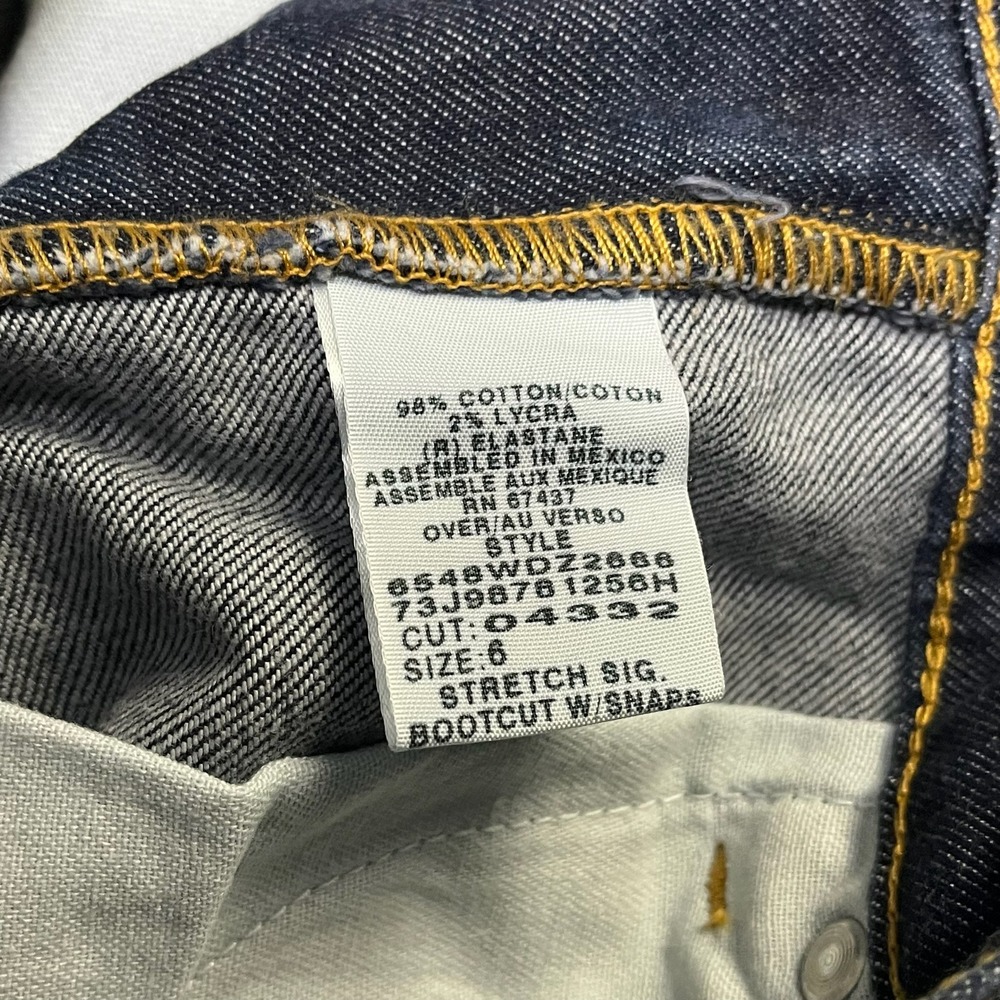 Polo Jeans Co. Womens 6 (30x32) Blue Stretch Bootcut W/ Snaps Western Low Rise - Picture 7 of 16